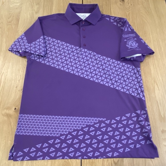 Five Birdies Other - Five Birdies polo Men's Medium Purple Geometric Short Sleeve Endalz Pro-am